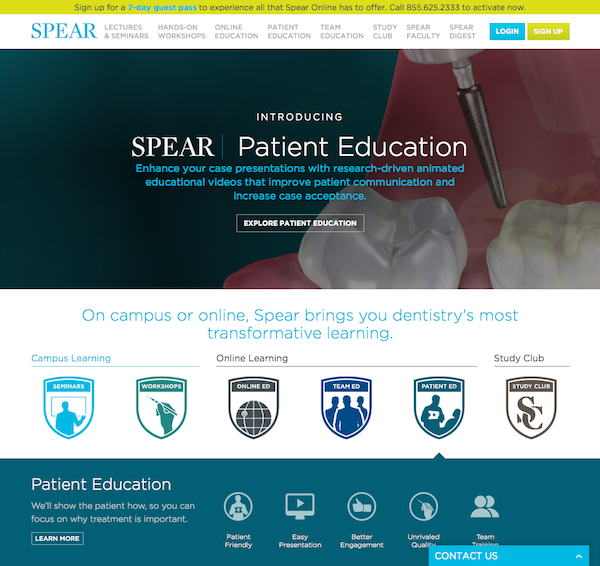 Image of Spear Education website