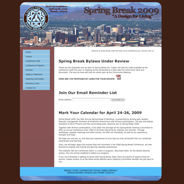 Spring Break website