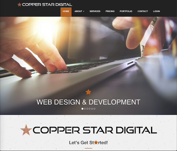 Image of Copper Star Digital website